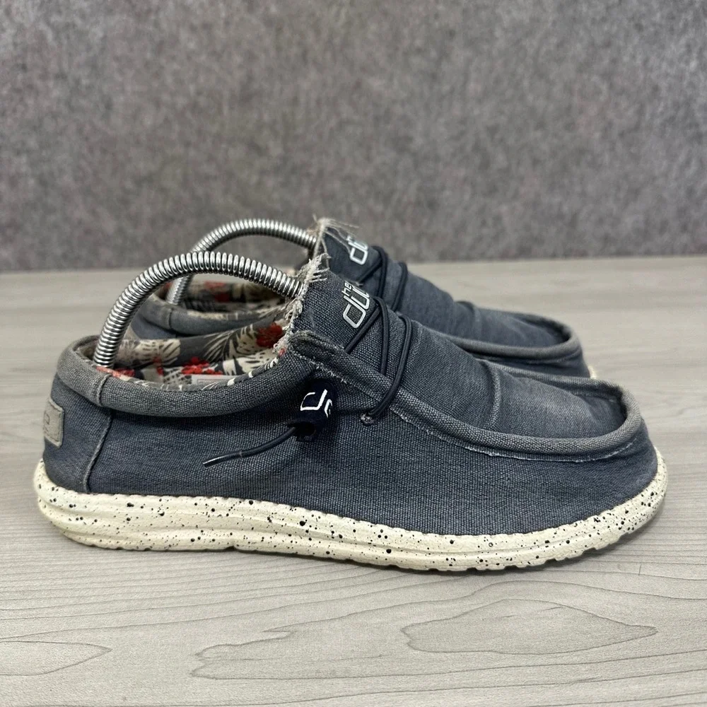 Hey Dude Wally Stretch Mens Size 8 Blue Loafers Moccasins Speckled Sole Casual
